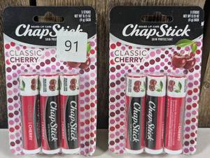 lot 91 image: Chapstick Classic Lip Balm Pack - Cherry - 3ct0.45oz  (set of 2)