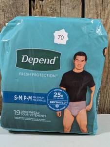 lot 70 image: Depend Fresh Protection Adult Incontinence Disposable Underwear for Men