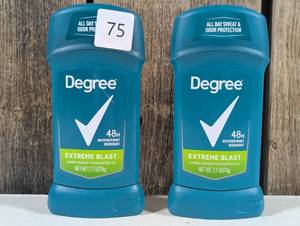 lot 75 image: Degree Men Anti-Perspirant Deodorant 2.7 oz  (set of 2)