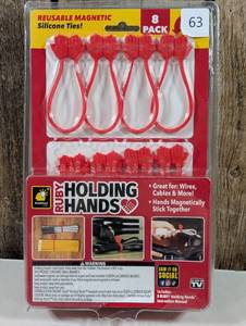 lot 63 image: Ultra-Powerful Magnetic Silicone Zip Ties, AS-SEEN-ON-TV