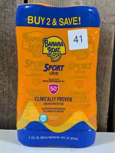 lot 41 image: Banana Boat Sport Ultra SPF 50 Sunscreen Lotion, 8oz Ea, 2 ct