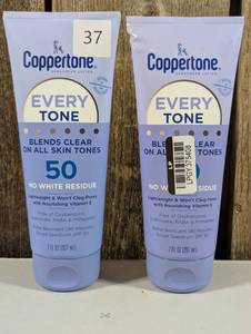 lot 37 image: Coppertone Every Tone Sunscreen Lotion - SPF 50 - 7 fl oz  (set of 2)