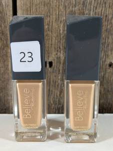 lot 23 image: Believe Beauty Skin Finish Foundation, Neutral Tan  (set of 2)