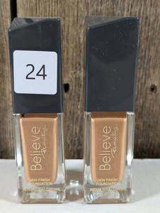lot 24 image: Believe Beauty Skin Finish Foundation, Tawny  (set of 2)