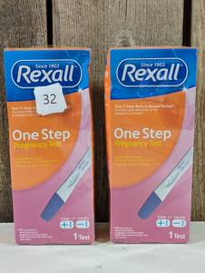 lot 32 image: Rexall One Step Pregnancy Test, 1 ct  (set of 2)