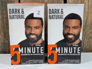 lot 2 image: Dark & Natural 5 Minute Shampoo-In Hair Color, Jet Black (set of 2)