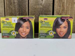 African Pride Olive Miracle Deep Conditioning Relaxer, Super (set of 2)