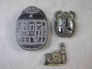 lot 48 image: (CNTR) Egyptian Scarab Hieroglyphic...