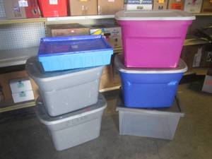 lot 54 image: (BS) 5 Totes and Other Container wi...
