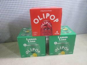 lot 123 image: (B-1) 3 - 4-Packs of Olipop 2 Lemon...