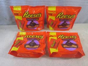 lot 156 image: (B-3) 4 Bags of Reeses Snack Size C...