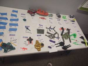 lot 137 image: Vintage GI JOE spare parts, Missles, guns