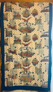 lot 7 image: Vintage Hand Tied Throw Quilt with Mississippi Riverboats