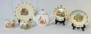 lot 42 image: Royal Doulton Bunnykins Dinnerware Series and Beatrix Potter Peter Rabbit Ceramic Teapot