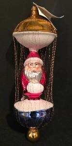 lot 215K image: LL-CR - Christopher Radko 1990 Santa Glass Ornament 90-087-0