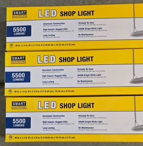 lot 272K image: G - Set of 3 Smart Electrician 46 in. LED Shop Lights 5500 Lumens