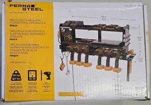 lot 278KK image: G - PermaSteel Heavy Duty Hanging Power Tool Organizer with USB Ports
