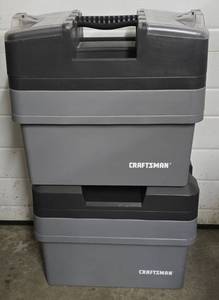 lot 288K image: G - Set of 2 Craftsman Plastic Toolboxes with Trays