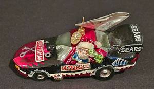 lot 296K image: LL-CL - Christopher Radko Craftsman NHRA Funny Car Ornament