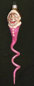 lot 346K image: LL-TR - Christopher Radko Clown Snake Glass Ornament