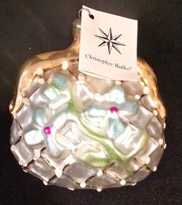 lot 351K image: LL-TR - Christopher Radko Her Purse Glass Ornament with Tag