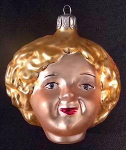 lot 359K image: LL-TR - Vintage German Inge Glass Ornament Womans Face 3.5 Inch
