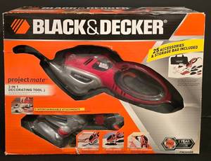 lot 366K image: G - Black & Decker ProjectMate 3-in-1 Decorating Tool with 25 Accessories and Bag