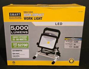 lot 367K image: G - Smart Electrician 5000 Lumen LED Work Light, 50-Watt High-Impact, Single Head