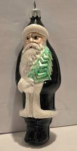 lot 475K image: LL-FR - Christopher Radko Elfin Evening Santa Glass Ornament
