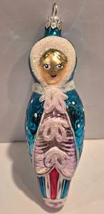 lot 485K image: LL-FR - Christopher Radko Little Golden Hood Glass Ornament