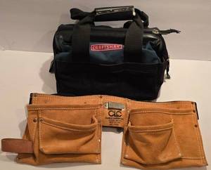 lot 515K image: LL-FR - Craftsman Tool Bag and CLC Leather Tool Belt Pouch Set