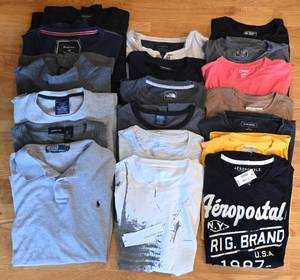 lot 562K image: BS - Lot of Mens Large Shirts Assorted Styles Long and Short Sleeve