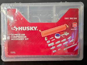 lot 645K image: G - Husky 20-Piece Air Compressor Accessory Kit Sealed