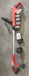 lot 658K image: G - Electric String Trimmer with 2 Batteries, Charger and 12 Replacement Spools