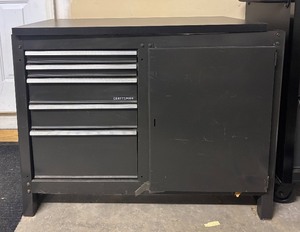 lot 6R image: G - Craftsman Workstation with Drawers and Cabinet