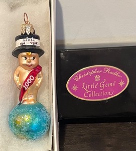 lot 28R image: FR - Christopher Radko Little Gems 2000 New Year Ornament