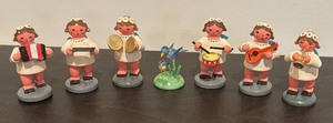 lot 32R image: FR - German Erzgebirge Angel Musicians and Bluebird Figurines