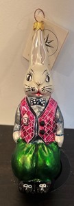lot 63R image: FR - Christopher Radko Billy Bunny Glass Ornament