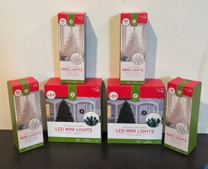 lot 76R image: S - Set of 6 New Christmas Mini Light Strands 50 and 60 Count IndoorOutdoor