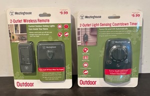 lot 106R image: S - New Westinghouse 2-Outlet Wireless Remote and Light-Sensing Countdown Timer Set
