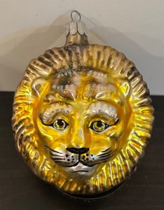lot 108R image: FR - Christopher Radko Gold Lion Glass Ornament