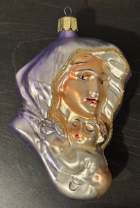 lot 111R image: FR - Christopher Radko Madonna and Child Glass Ornament