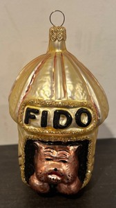 lot 118R image: FR - Christopher Radko Fido Dog Glass Ornament