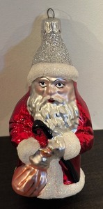 lot 129R image: FR - Christopher Radko St. Nick Santa Glass Ornament