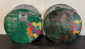 lot 143R image: FR - 2 New Home Accents Holiday 150 LED Dome Light Sets Multicolor