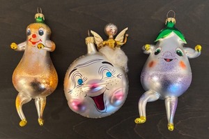 lot 144R image: S - Set of 3 Ornaments by Soffieria De Carlini, Christopher Radko and More