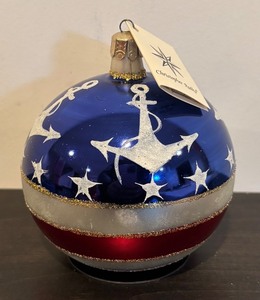 lot 145R image: FR - Christopher Radko Liberty Stars and Stripes Patriotic Ball Ornament