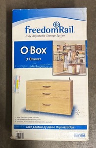 lot 161A image: G - New Freedom Rail O-Box 3 Drawer Organizer