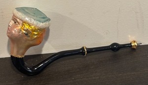 lot 169R image: FR - Christopher Radko Talking Pipe Ornament Head Design