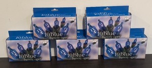 lot 195R image: S - Lot of 5 New Blue Battery Operated Indoor Light Sets